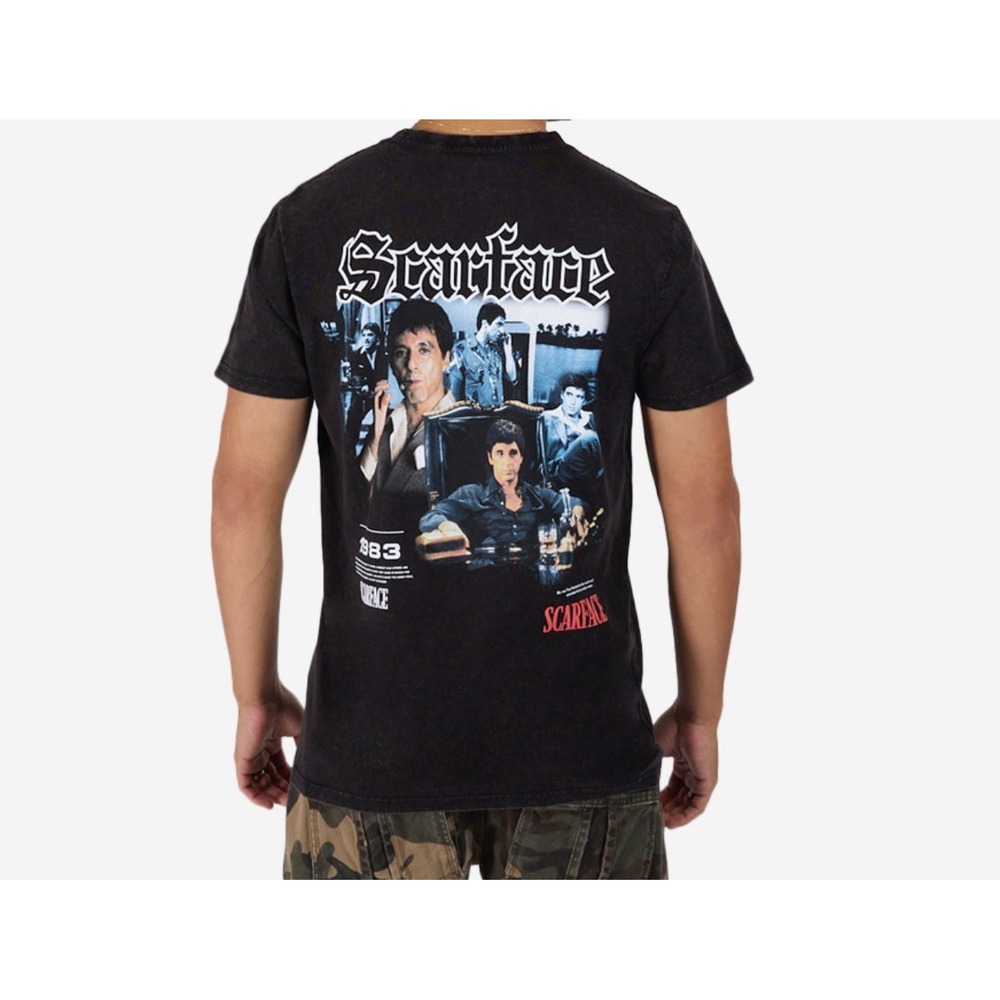 Scarface Black  Back Hit T Shirt Tee‎ 100 Cotton Sz M Gangster Grunge Casual